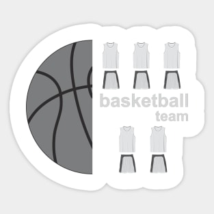 Basketball ball and uniforms Sticker